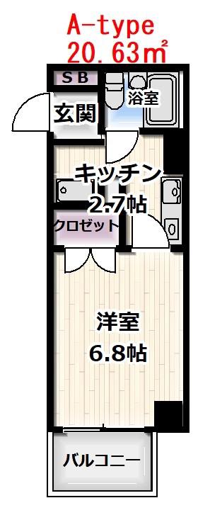 マイルストン東久留米(1K/7階)の間取り写真