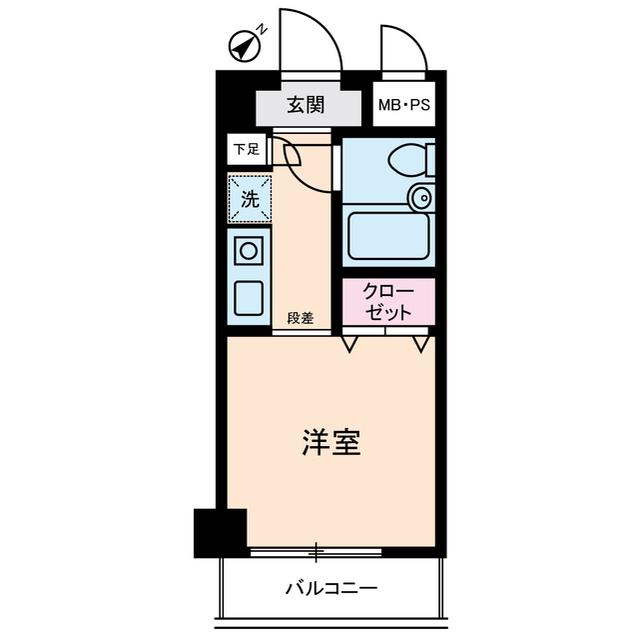 アムス川崎(ワンルーム/2階)の間取り写真