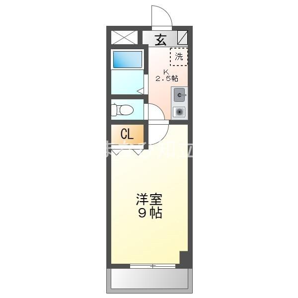 A・CITY日の出(1K/3階)の間取り写真