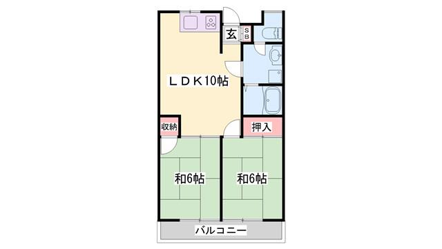 マインハイツ(2LDK/1階)の間取り写真
