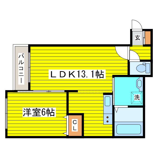 ZABO HILLS HONCHO(1LDK/4階)の間取り写真