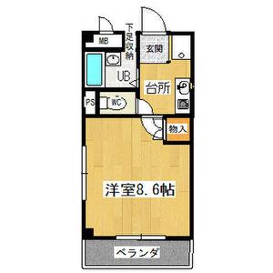 グレイスコート樹木(1K/3階)の間取り写真