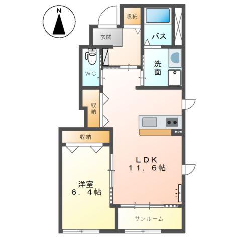 センチュリーカーサII(1LDK/1階)の間取り写真