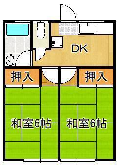 浅川荘(2DK/1階)の間取り写真