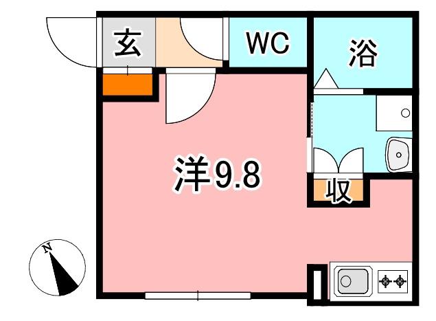 玉島長尾アパート(ワンルーム/1階)の間取り写真