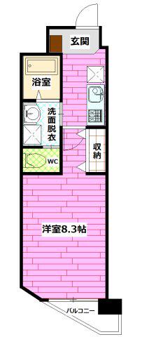 ケーズ中須II(1K/2階)の間取り写真