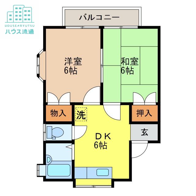 エントピア(2DK/1階)の間取り写真