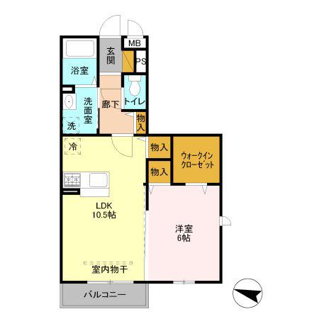 ソラシエスタ(1LDK/3階)の間取り写真