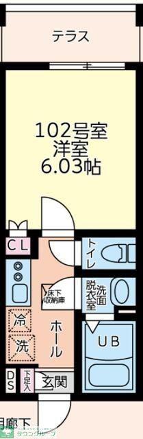 フルセイル中山II(1K/1階)の間取り写真
