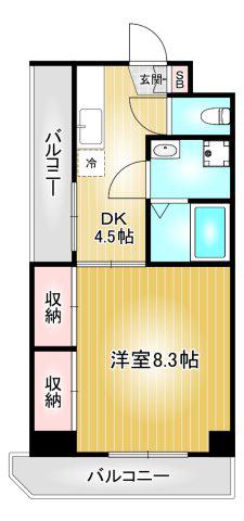 グランビル泉(1DK/6階)の間取り写真