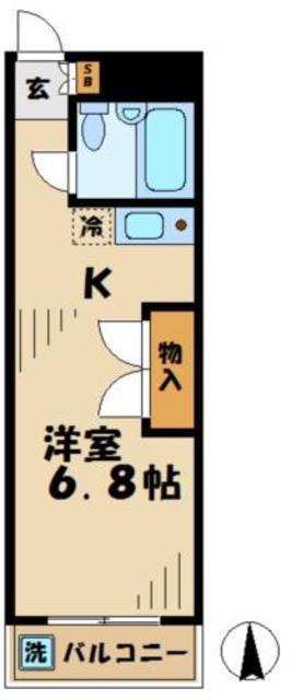 TMハイツ(1K/1階)の間取り写真