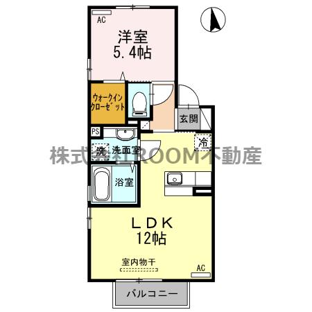 クレセント I(1LDK/2階)の間取り写真