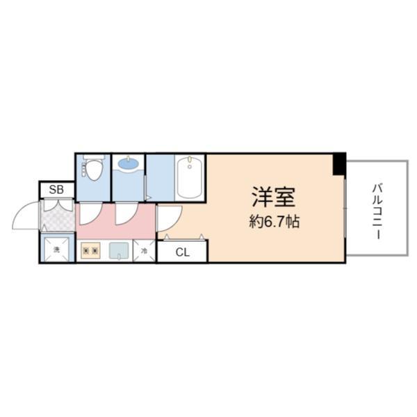 S-RESIDENCE都島LUX(1K/9階)の間取り写真