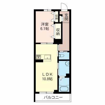 SKシャーメゾン大原(1LDK/3階)の間取り写真