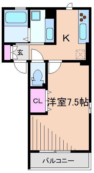 JUNES大倉山(1K/3階)の間取り写真