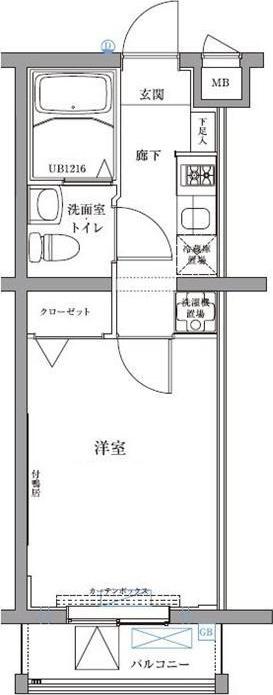 エスパシオ西高島平(1K/1階)の間取り写真