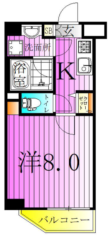 CREVISTA梅島(1K/5階)の間取り写真