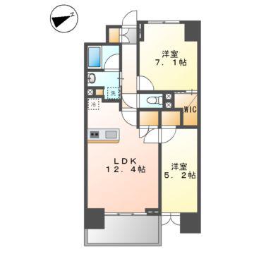 シーズンフラッツ今池ノース(2LDK/11階)の間取り写真