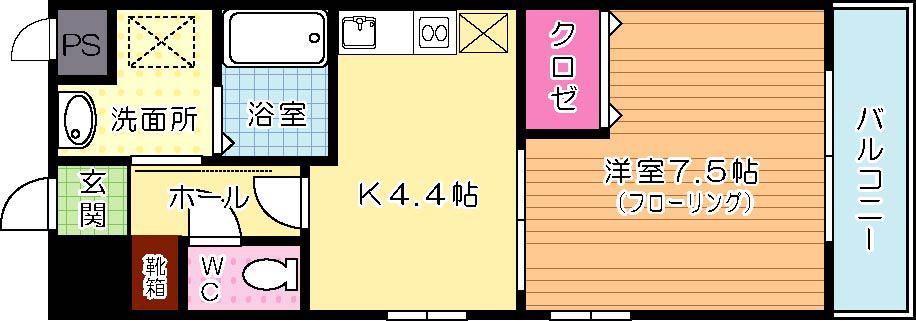 NOVA NEXUS(1K/4階)の間取り写真