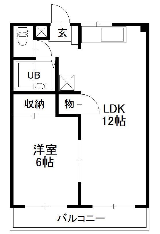 多治米アパート(1LDK/2階)の間取り写真