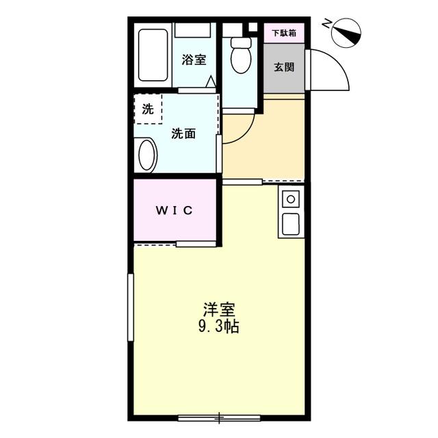 IRODORI C(ワンルーム/1階)の間取り写真