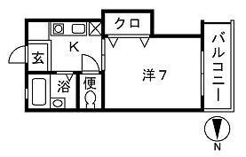 リュストール(1K/1階)の間取り写真