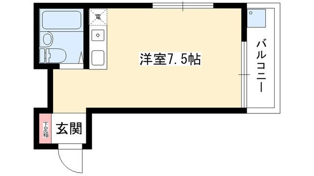 レモンハイム(ワンルーム/3階)の間取り写真