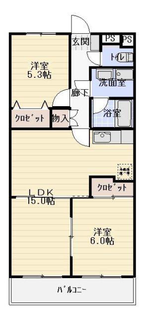 ボヌール田中(2LDK/2階)の間取り写真