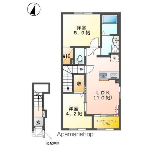 ORIENTAL COURT(2LDK/2階)の間取り写真