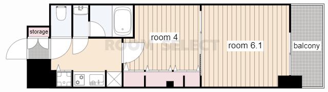 S-RESIDENCE六番町(2K/2階)の間取り写真