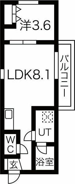 フォレスト笠寺(1LDK/3階)の間取り写真