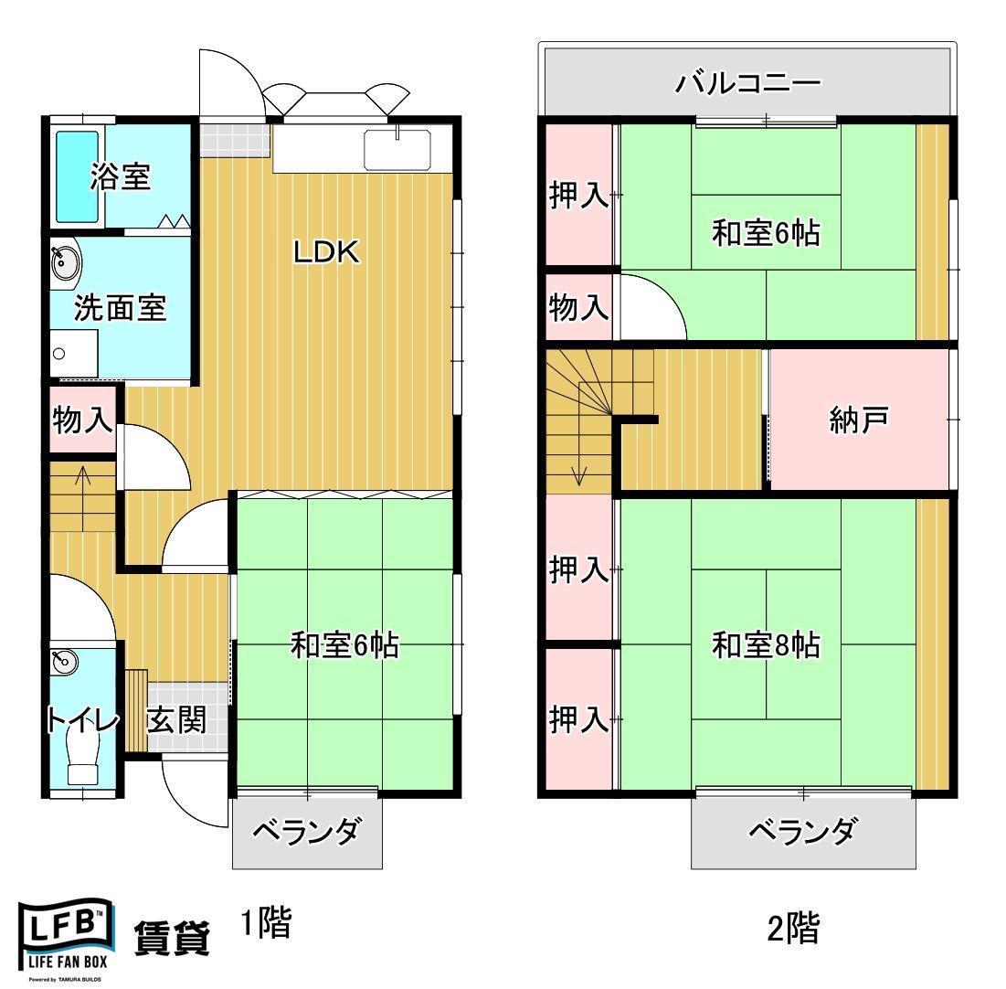 トマトハウス(3LDK/1階)の間取り写真