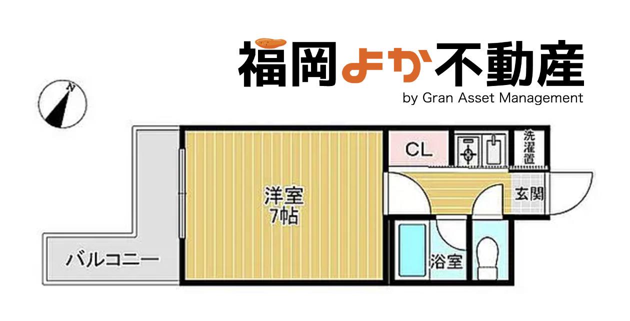 ピュアドームエスパルシア博多(1K/6階)の間取り写真