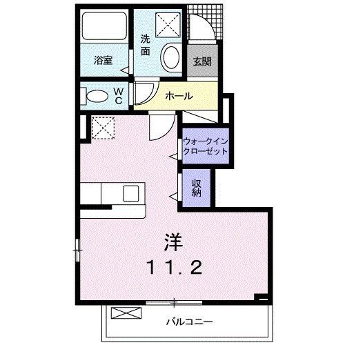 ファインヒルB(ワンルーム/1階)の間取り写真