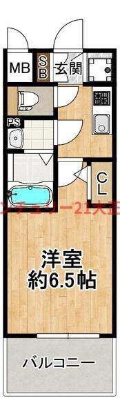 エスリード大阪エヴォルツ(1K/3階)の間取り写真