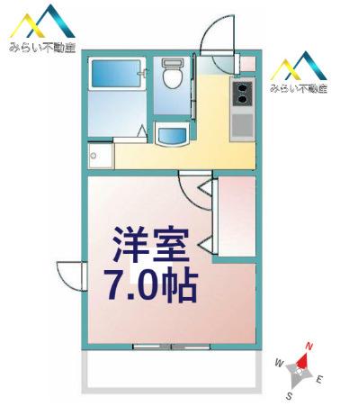 サンルージュ横浜(1K/1階)の間取り写真