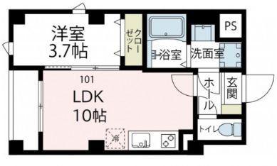 アベニールボナール(1LDK/1階)の間取り写真