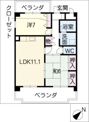 クォーレ(2LDK/1階)の間取り写真