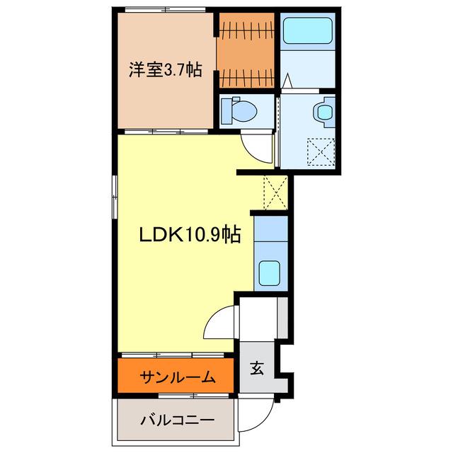 ハイシード平和(1LDK/1階)の間取り写真
