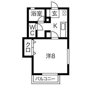 アスコット保春院(1K/1階)の間取り写真