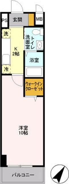 SOLARE横浜(1K/3階)の間取り写真