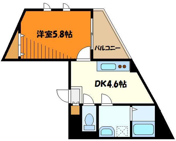 カイルア・ヴィラ(1DK/3階)の間取り写真