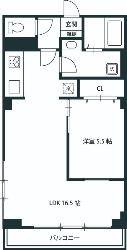 日生小金井マンション(1LDK/2階)の間取り写真