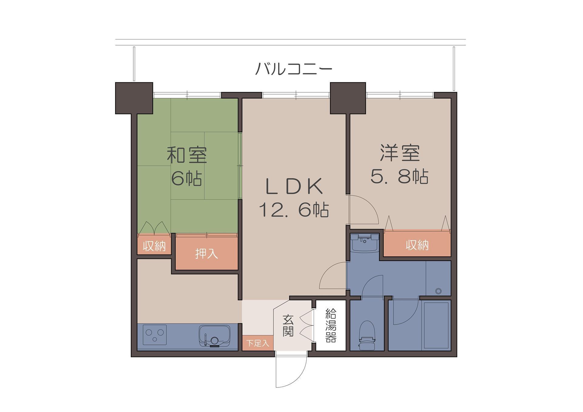 ストークマンション鹿児島(2LDK/3階)の間取り写真