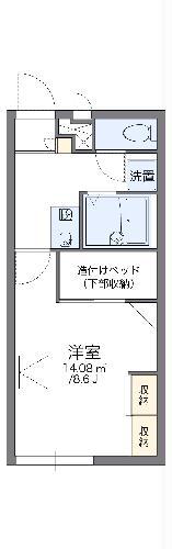 レオパレス倉敷川入(1K/1階)の間取り写真