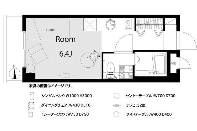 ライオンズマンション新宿東公園(ワンルーム/10階)の間取り写真