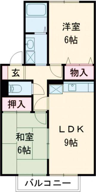 エスペランス(2LDK/1階)の間取り写真