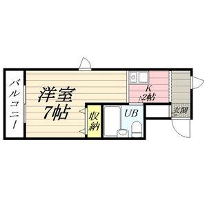 メゾンドルナール(1K/3階)の間取り写真