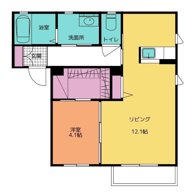 フラワーASAMA(1LDK/1階)の間取り写真