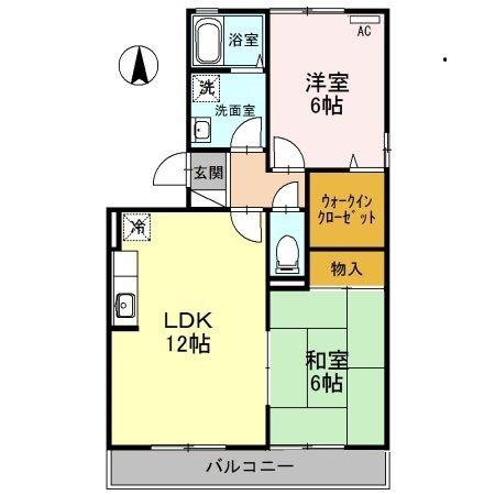 セジュールグラシアス(2LDK/1階)の間取り写真